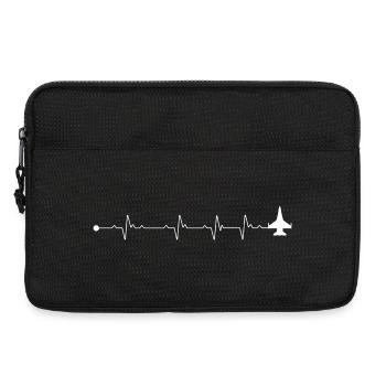 Heartbeat jet plane - Laptop bag 13" - black - Front