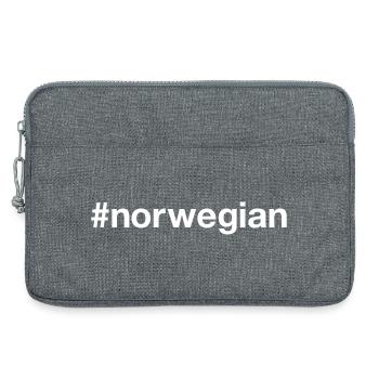 NORWEGIAN Norway Hashtag - Laptop bag 13" - heather grey - Front