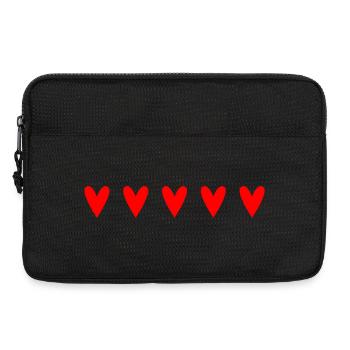 Passionate red hearts in unique pattern - Laptop bag 13" - black - Front