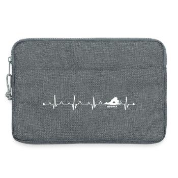 Virginia State Silhouette Heart Map Design - Laptop bag 13" - heather grey - Front