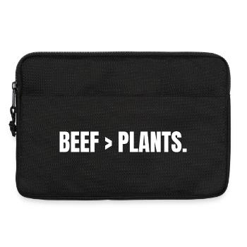 BŒUF > PLANTS | Steak carnivore au lieu de plantes - Sacoche pour ordinateur portable 13 pouces - noir - Devant
