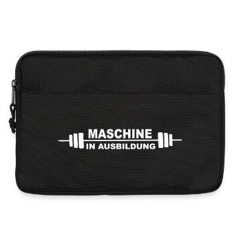 Motivierender Fitnessspruch mit Hantelmotiv - Laptoptasche 13" - Schwarz - Vorne