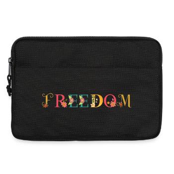 FREEDOM Namenskunst mit gestickten Blumen - Laptoptasche 13" - Schwarz - Vorne