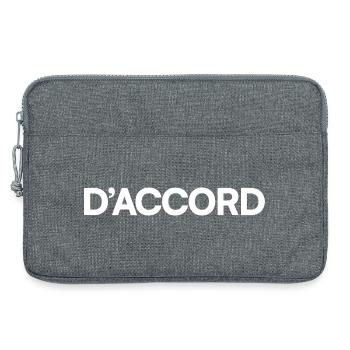 AGREE | Minimalist humour reaction DESCRIPTIO - Laptop bag 13" - heather grey - Front