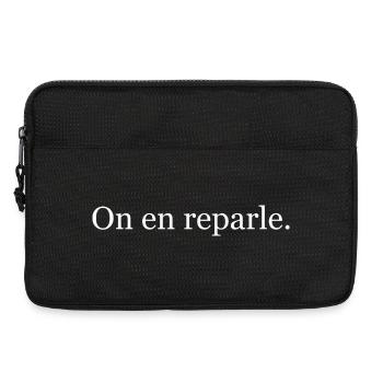 T-shirt “On en reparle” – humour bureau ironique - Sacoche pour ordinateur portable 13 pouces - noir - Devant