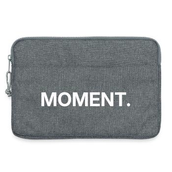 Moment – Conception de texte minimaliste - Sacoche pour ordinateur portable 13 pouces - gris chiné - Devant