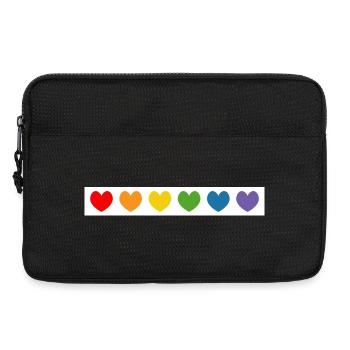 Regenbogenherzen Muster - Laptoptasche 13" - Schwarz - Vorne