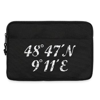 Stuttgart Koordinaten (Vintage Weiß) - Laptoptasche 13" - Schwarz - Vorne