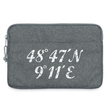 Stuttgart Koordinaten (Vintage Weiß) - Laptoptasche 13" - Grau meliert - Vorne