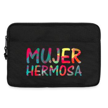 mujer hermosa t-shirt design spanish text design - Laptop bag 13" - black - Front