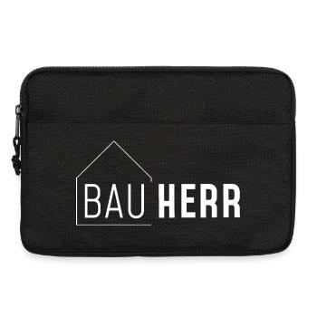 Bauherr mit Haus ohne Jahreszahl /hell - Laptoptasche 13" - Schwarz - Vorne