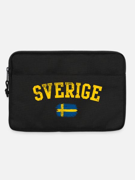Sverige-Bogen-Flaggenemblem - Laptoptasche 13" - Schwarz