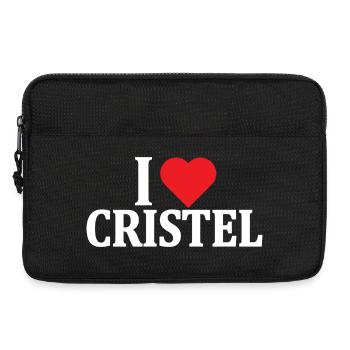 t-shirt J’adore Cristel t-shirt idée cadeau - Sacoche pour ordinateur portable 13 pouces - noir - Devant
