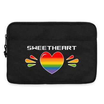 Rainbow Sparkling heart Sweetheart black TSHIRT - Laptop bag 13" - black - Front