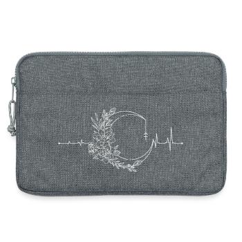 Écusson floral Heartbeat - Sacoche pour ordinateur portable 13 pouces - gris chiné - Devant