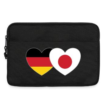 Deutschland Japan Flagge Herz - Laptoptasche 13" - Schwarz - Vorne