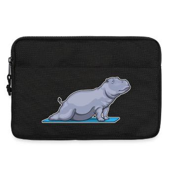 Hippopotamus Yoga Fitness Gymnastics - Laptop bag 13" - black - Front