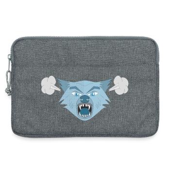 Wütender Wolf - Laptoptasche 13" - Grau meliert - Vorne