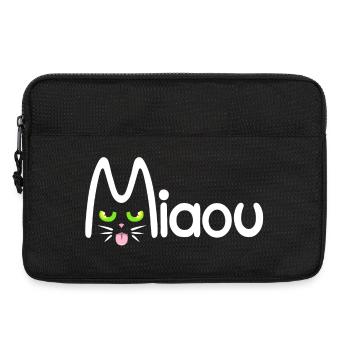 Miaou typographique - Sacoche pour ordinateur portable 13 pouces - noir - Devant