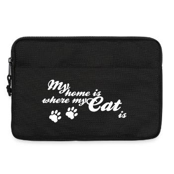 La maison est là où se trouve mon chat - Sacoche pour ordinateur portable 13 pouces - noir - Devant