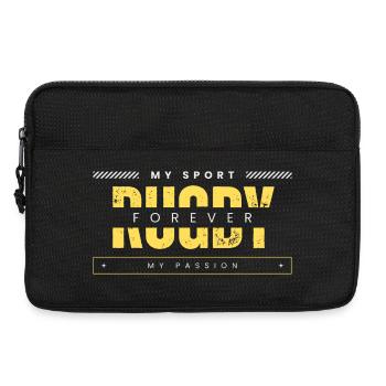 Rugby für immer, mein Sport, meine Leidenschaft, gelb - Laptoptasche 13" - Schwarz - Vorne
