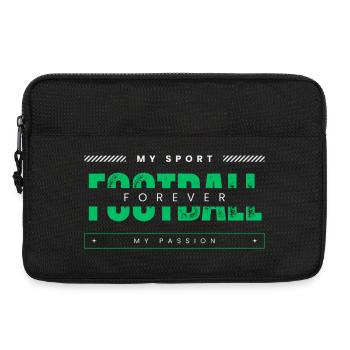 Fußball, mein Sport, meine Leidenschaft, grün - Laptoptasche 13" - Schwarz - Vorne