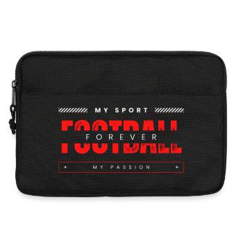 Fußball, mein Sport, meine Leidenschaft, rot - Laptoptasche 13" - Schwarz - Vorne