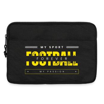 Fußball, mein Sport, meine Leidenschaft, gelb - Laptoptasche 13" - Schwarz - Vorne