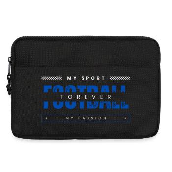 Fußball, mein Sport, meine Leidenschaft, blau - Laptoptasche 13" - Schwarz - Vorne