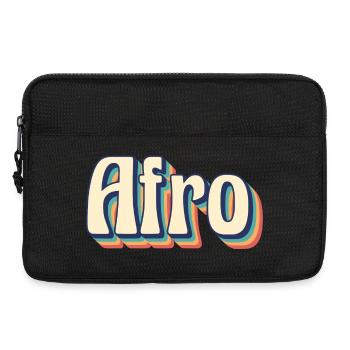 T-shirt afro t-shirt idée cadeau rétro vintage - Sacoche pour ordinateur portable 13 pouces - noir - Devant