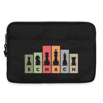 retro Schachfiguren Schachspieler vintage Farben - Laptoptasche 13" - Schwarz - Vorne