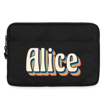 Alice T-Shirt Retro Vintage T-Shirt Geschenkidee - Laptoptasche 13" - Schwarz - Vorne