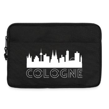 Köln Motiv mit Silhoutte der Stadt in weiss - Laptoptasche 13" - Schwarz - Vorne