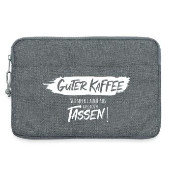 Guter Kaffee Schmeckt Auch Aus Hässlichen Tassen - Laptoptasche 13" - Grau meliert - Vorne