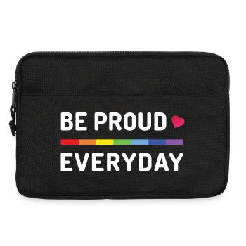 Mois de la fierté LGBT - Soyez fiers tous les jours - Sacoche pour ordinateur portable 13 pouces - noir - Devant