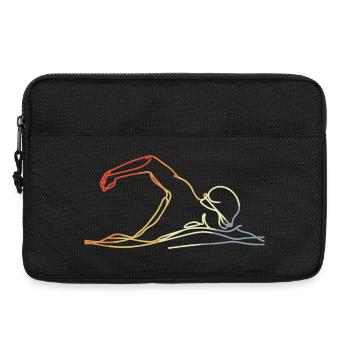 Style rétro de natation - Sacoche pour ordinateur portable 13 pouces - noir - Devant