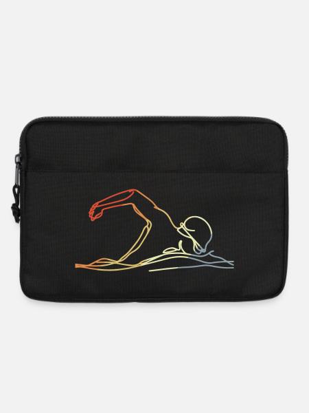 Schwimmen Retro Stil - Laptoptasche 13" - Schwarz