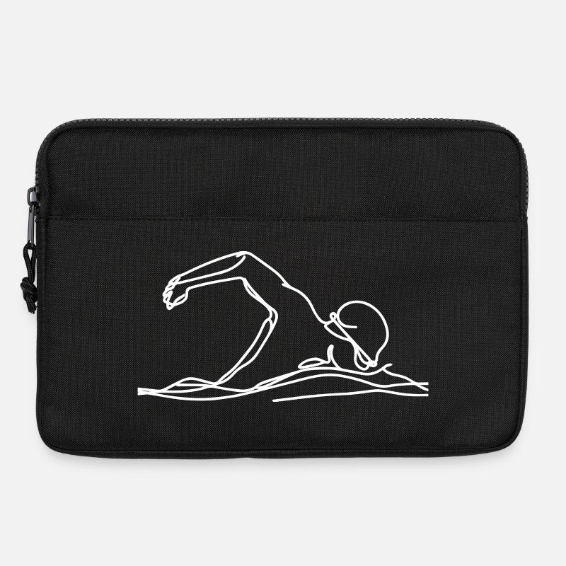 Wettkampfschwimmer Grafik - Laptoptasche 13" - Schwarz