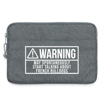 Französische Bulldogge - Laptoptasche 13" - Grau meliert - Vorne