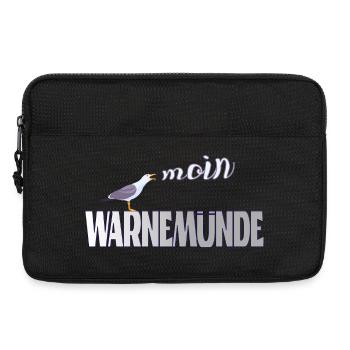 Warnemünde Möwe mit Moin Ostee - Laptoptasche 13" - Schwarz - Vorne