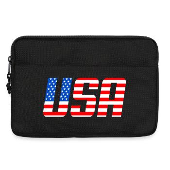 Drapeau américain des étoiles et bandes - Sacoche pour ordinateur portable 13 pouces - noir - Devant