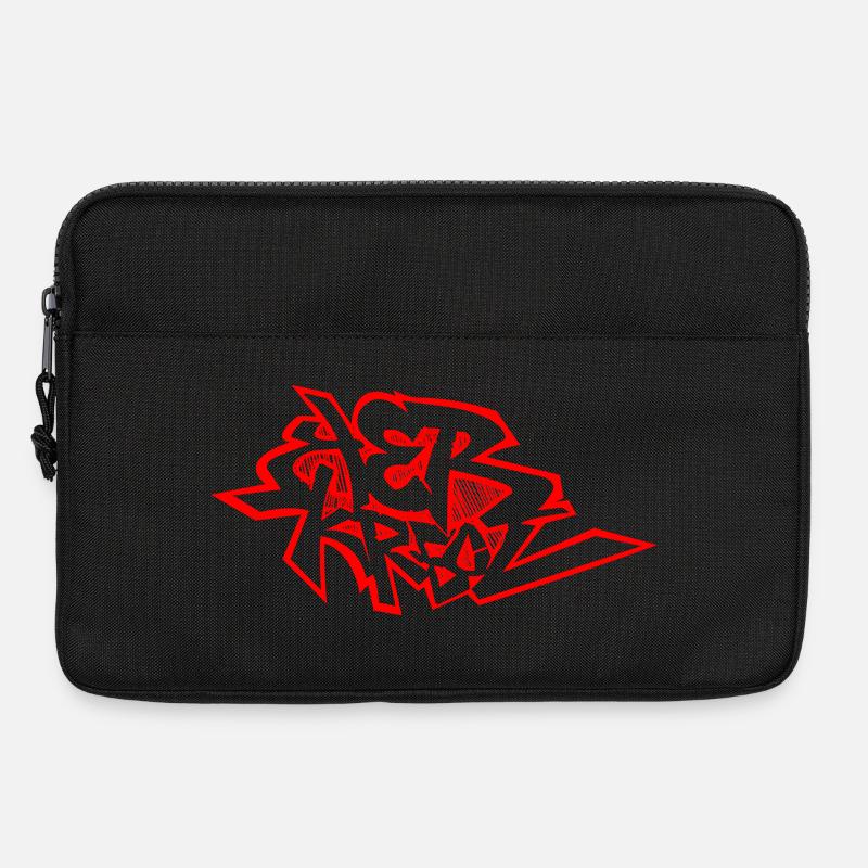 Graffiti 974 Ker Kreol - Red - Laptop bag 13" - black