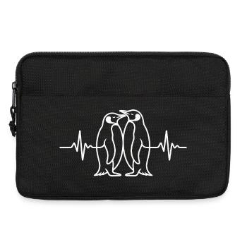Heart penguin design for animal lovers - Laptop bag 13" - black - Front
