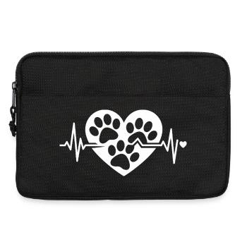 Cœur fait de pattes de chien - Sacoche pour ordinateur portable 13 pouces - noir - Devant