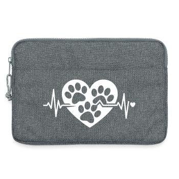 Herz aus Hundepfoten - Laptoptasche 13" - Grau meliert - Vorne