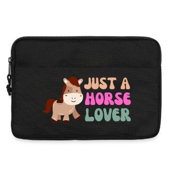 Illustration fantaisiste d’amoureux des chevaux - Sacoche pour ordinateur portable 13 pouces - noir - Devant
