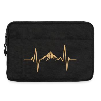 Berg und Herzschlag Motiv - Laptoptasche 13" - Schwarz - Vorne