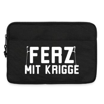 Ferz mit Krigge Hessisch Hessen Dialekt - Laptoptasche 13" - Schwarz - Vorne