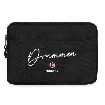 Drammen - Norway Flag Lettering - Norge - Norwegen - Laptoptasche 13" - Schwarz - Vorne