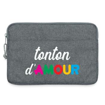 Tonton d'Amour - Famille - Noël - Sacoche pour ordinateur portable 13 pouces - gris chiné - Devant